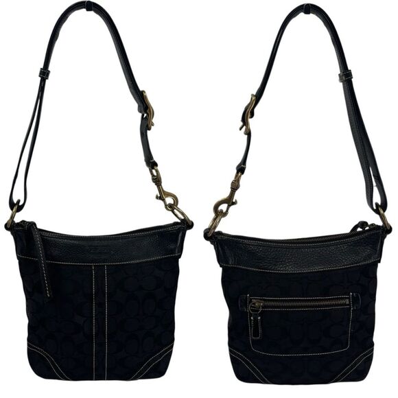 Coach Legacy Slim Duffle Vintage Y2K Signature Jacquard & Leather Crossbody Bag - Picture 6 of 7